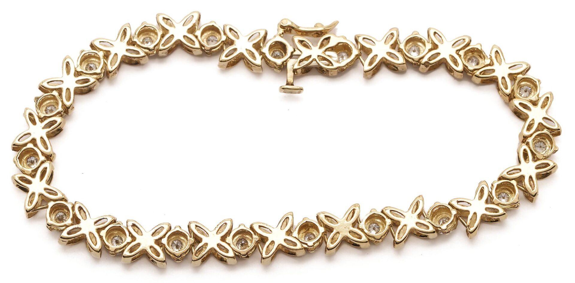Lot 1029: 14K Gold & Melee Diamond Bracelet