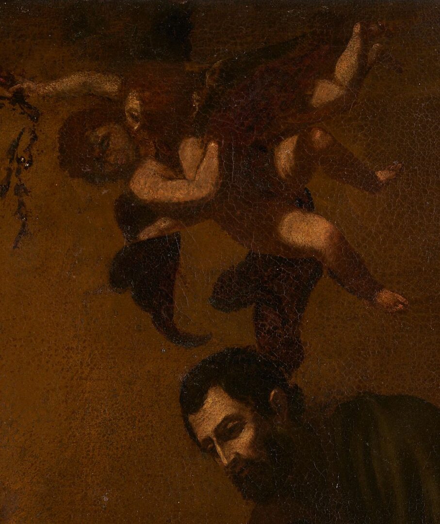 Lot 102: 17th C. Italian School O/C Religious Painting, Mystic Marriage of St. Catherine