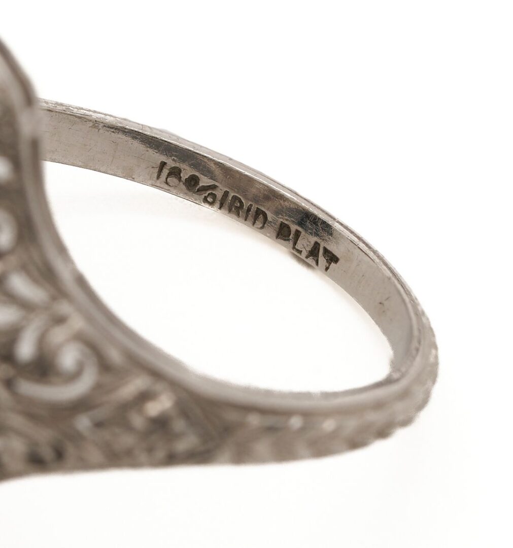 Lot 1033: 3 White Gold, Platinum, & Gemstone Rings