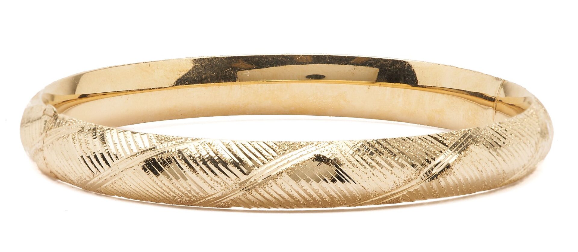 Lot 1034: 14K Gold Floral Bangle Bracelet