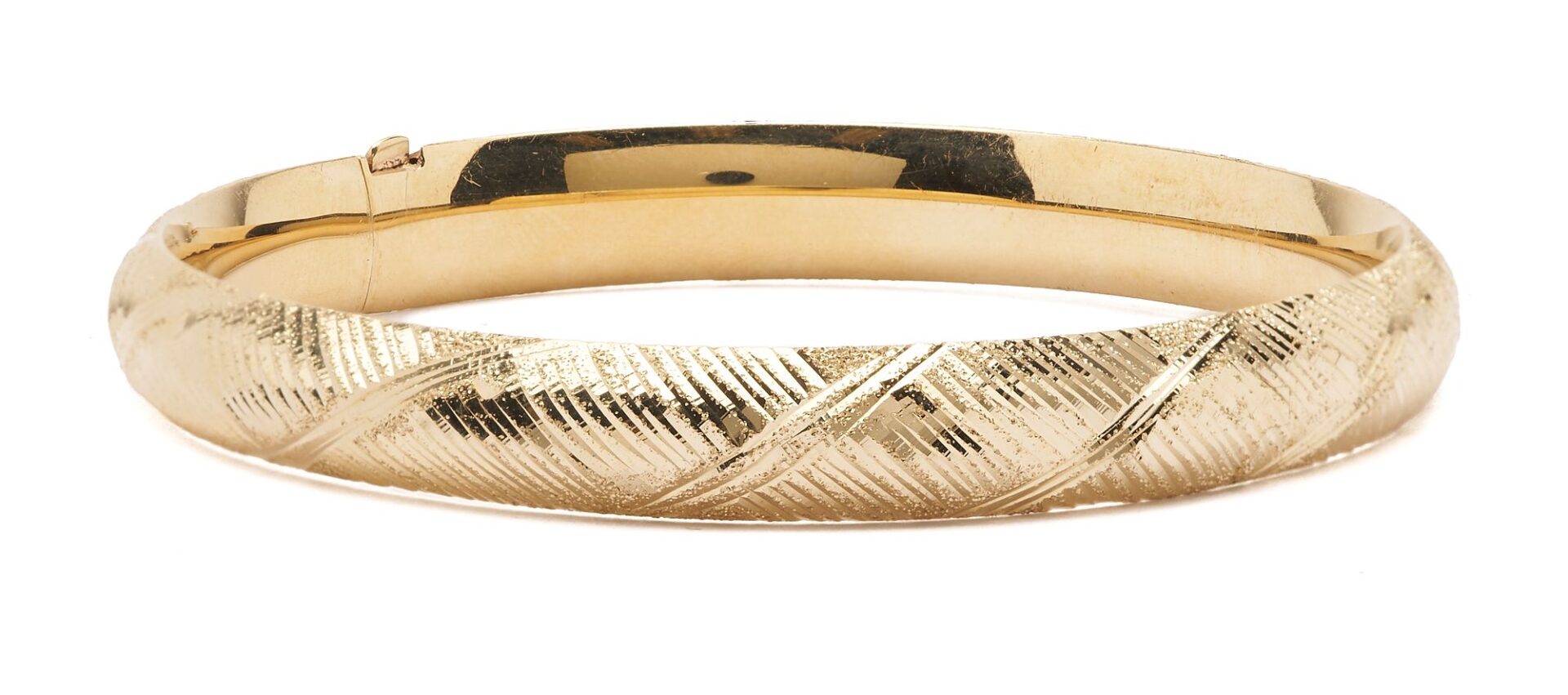 Lot 1034: 14K Gold Floral Bangle Bracelet