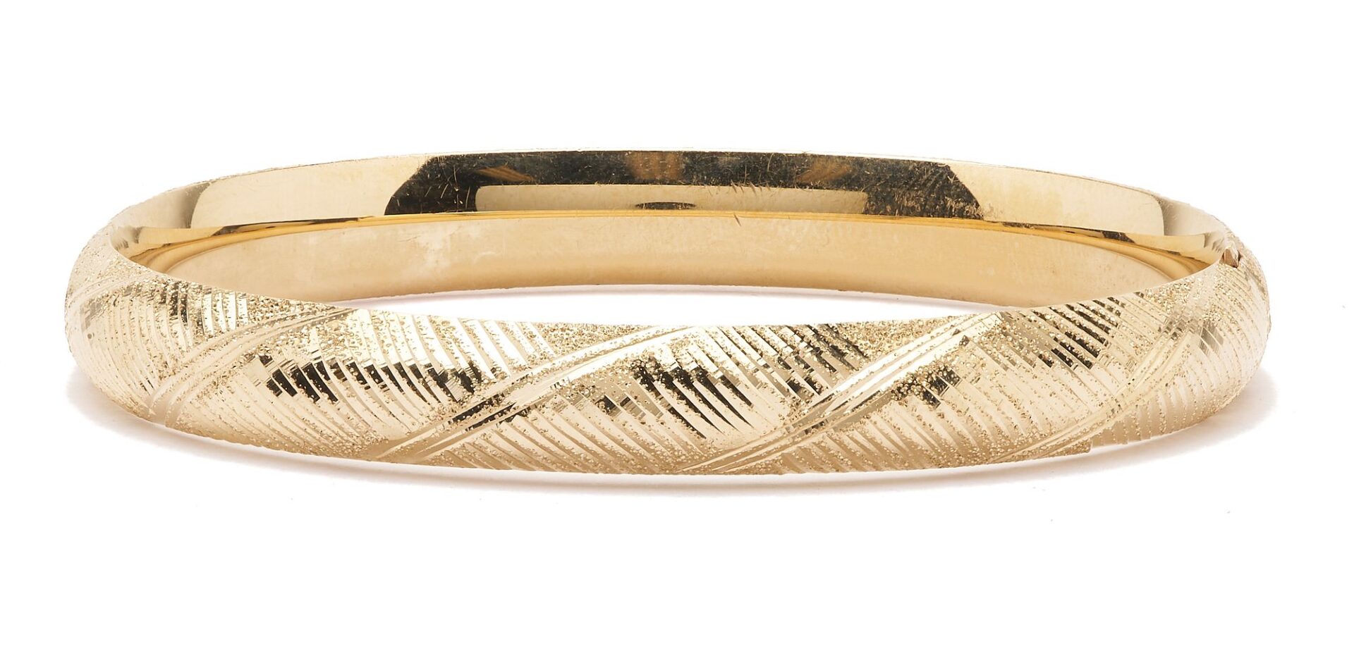 Lot 1034: 14K Gold Floral Bangle Bracelet