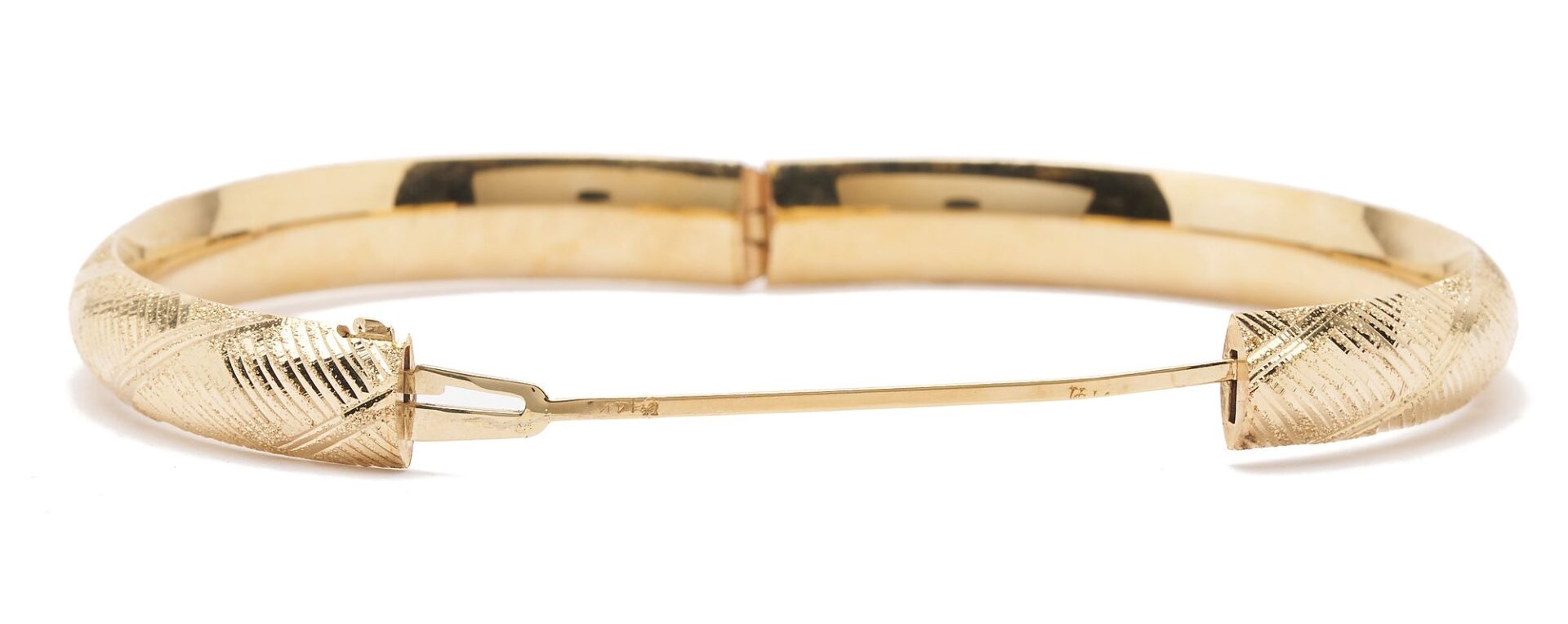 Lot 1034: 14K Gold Floral Bangle Bracelet