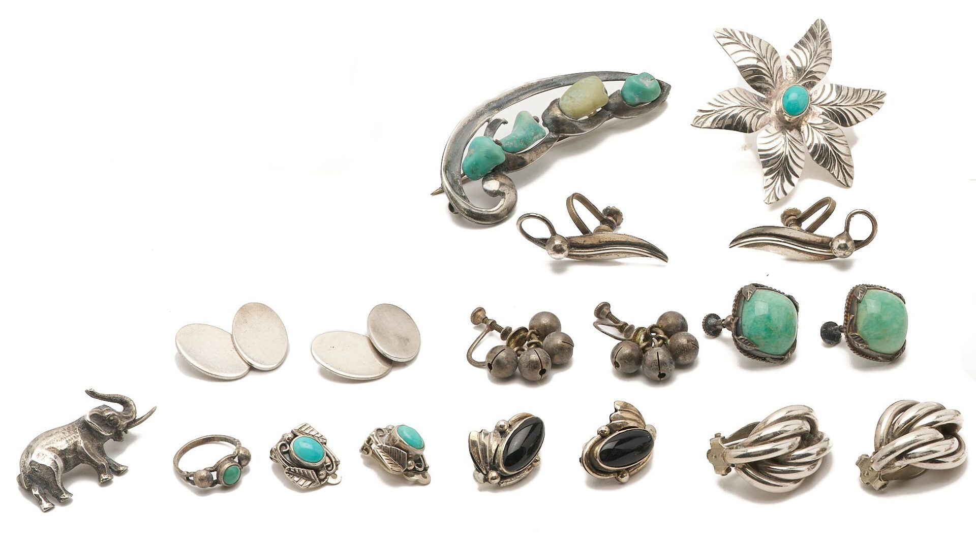 Lot 1036: 26 Pieces of Assorted Sterling Silver Jewelry