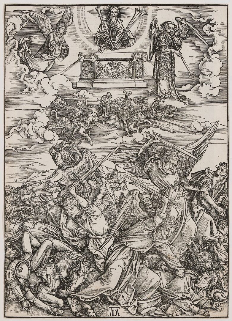 Lot 103: Albrecht Durer Woodcut, The Four Avenging Angels from The Apocalypse