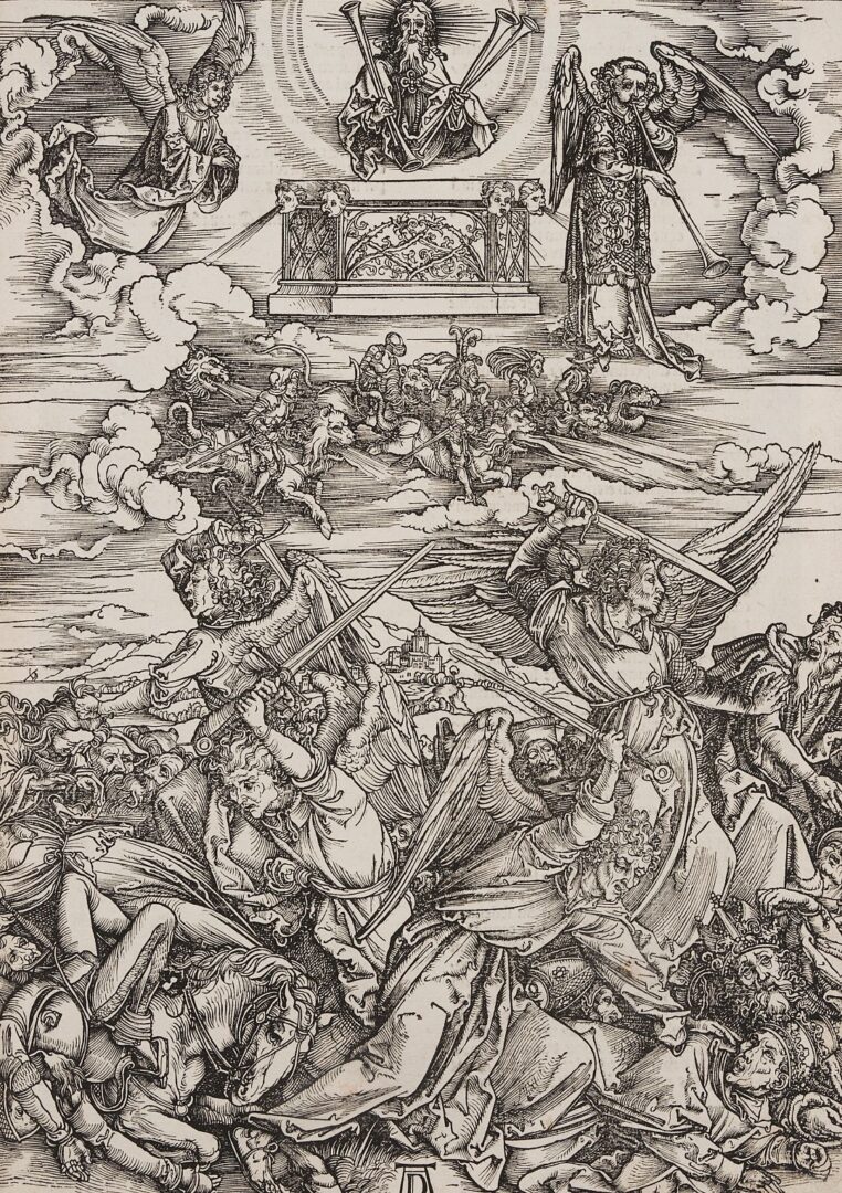 Lot 103: Albrecht Durer Woodcut, The Four Avenging Angels from The Apocalypse