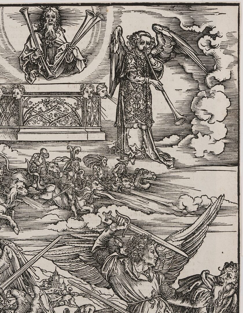 Lot 103: Albrecht Durer Woodcut, The Four Avenging Angels from The Apocalypse