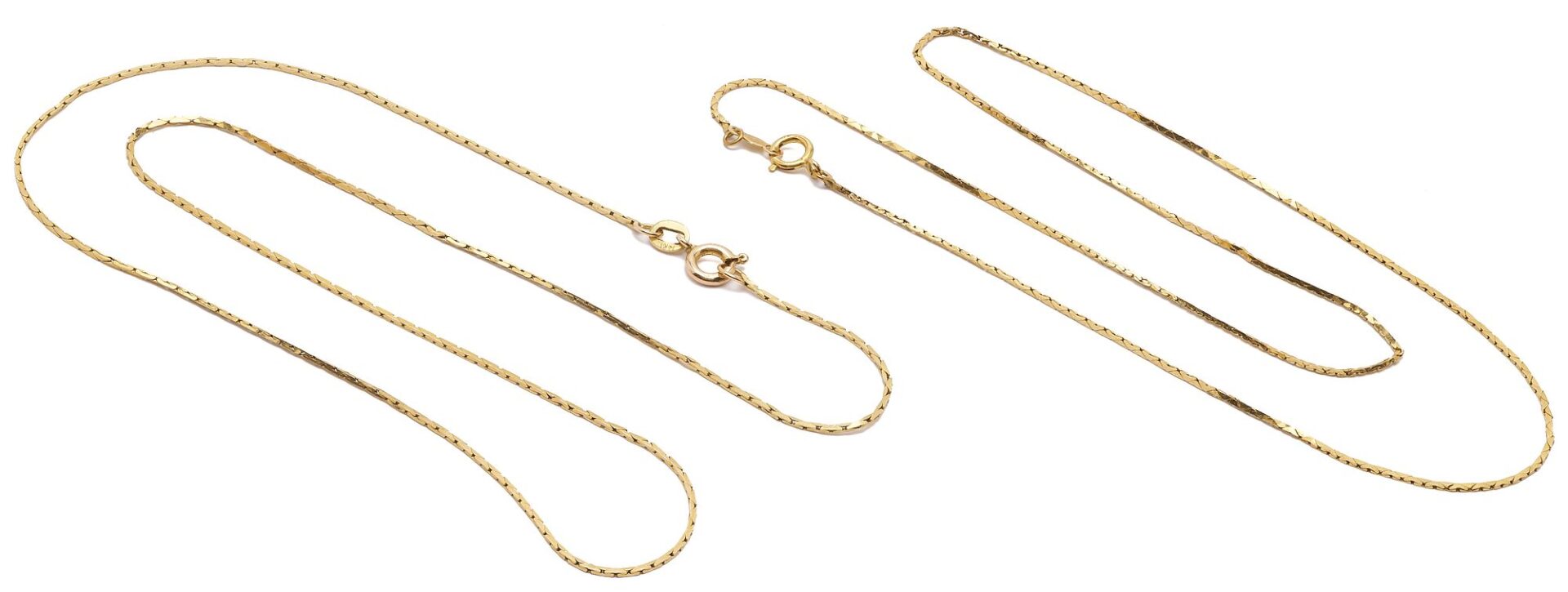 Lot 1042: 14K Gold Cameo & 2 14K Gold Necklaces
