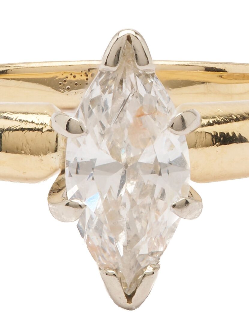 Lot 1043: 14K Gold Diamond Solitaire Ring