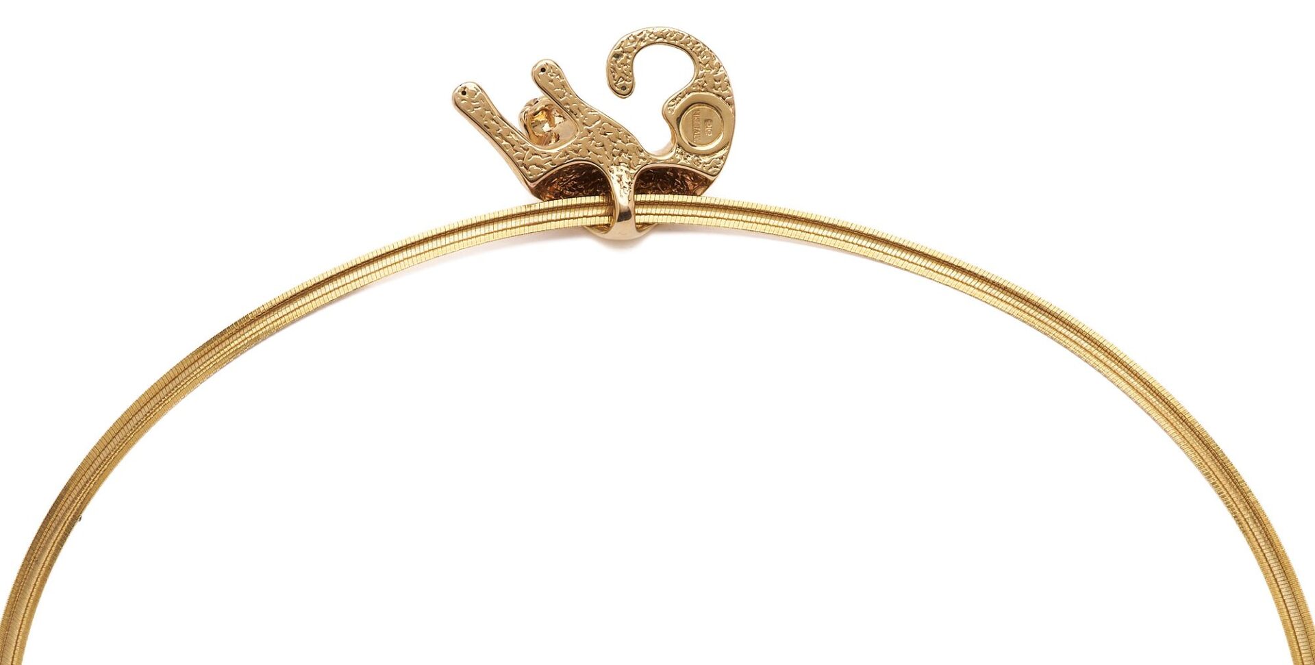 Lot 1044: 14K Gold Panther Necklace