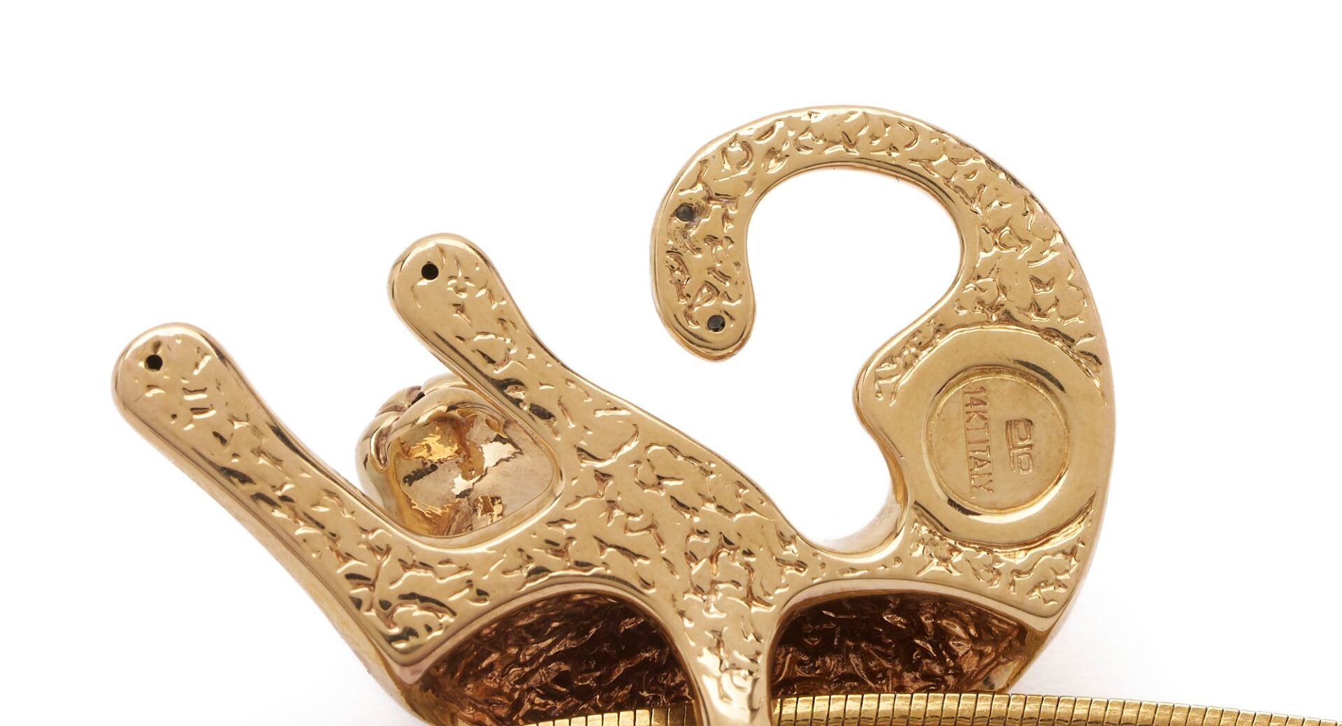 Lot 1044: 14K Gold Panther Necklace