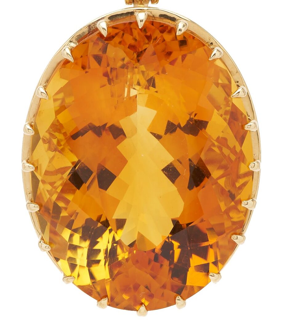Lot 1047: 14K Gold & Citrine Pendant