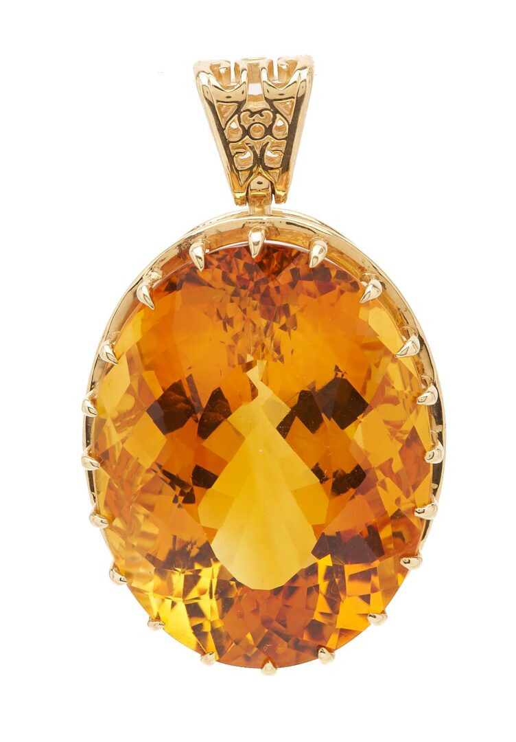 Lot 1047: 14K Gold & Citrine Pendant