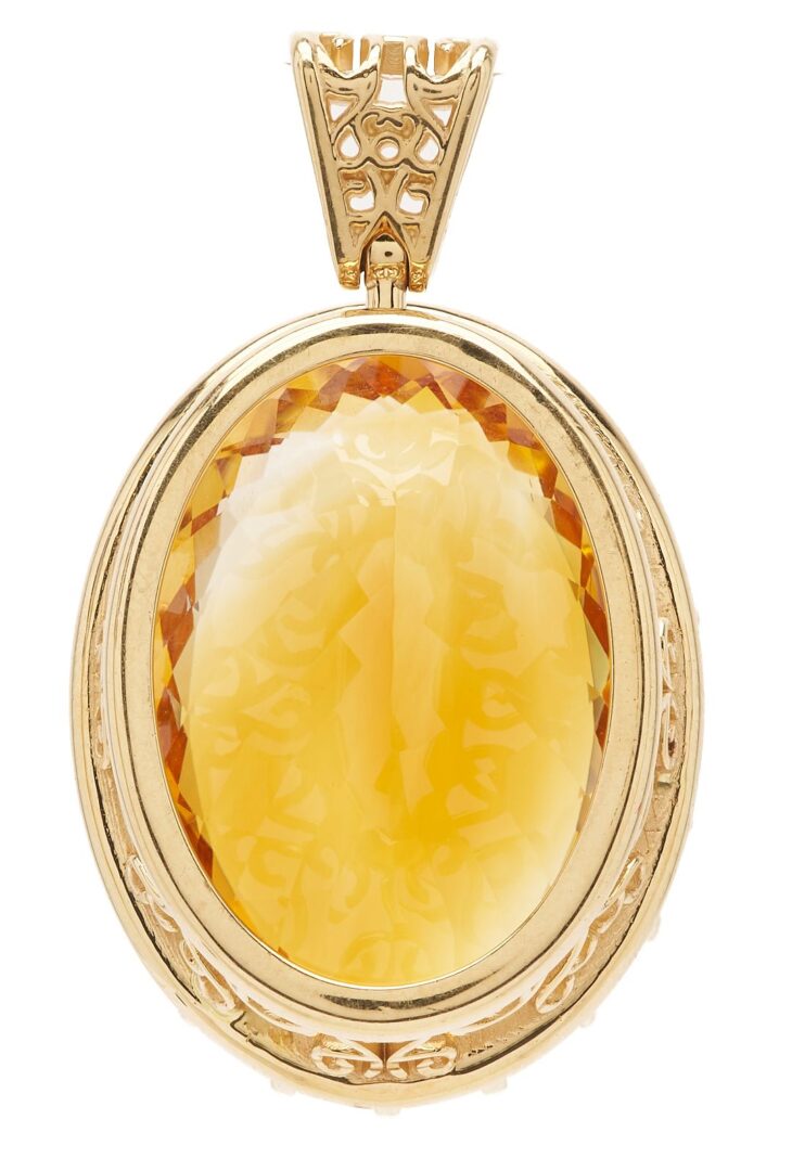 Lot 1047: 14K Gold & Citrine Pendant