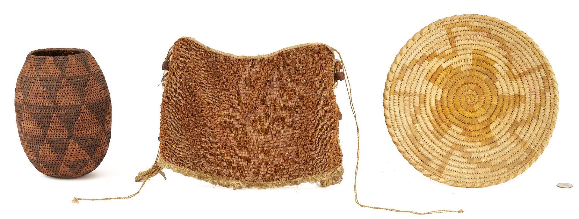 Lot 1049: 3  Native American Items & 1 African Weaving