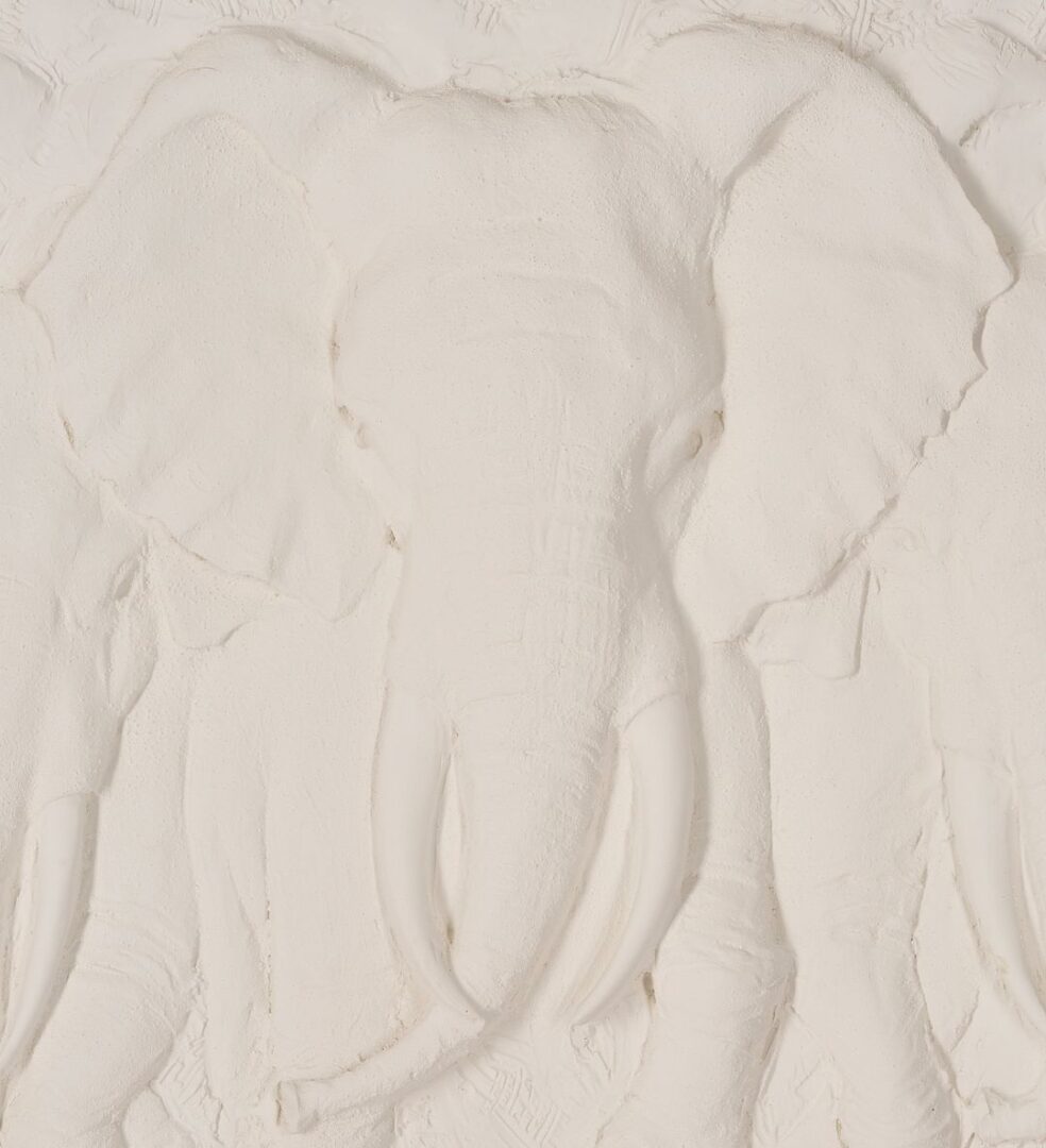 Lot 1052: Bill Mack Relief Sculpture, Elephant Stampede