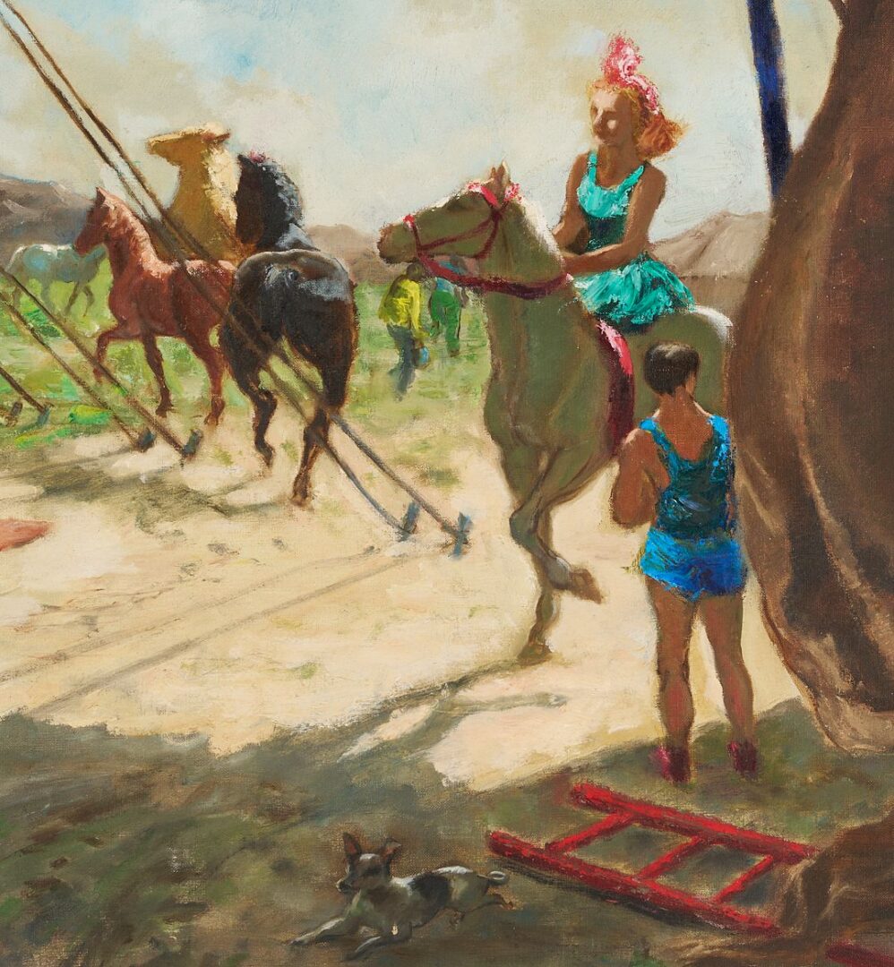 Lot 1055: Margaret Sturgis O/C Circus Painting, Sarasota, Florida