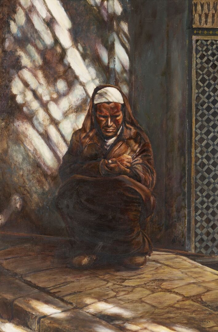 Lot 1056: Harry McCormick O/C Painting, The Blind Beggar