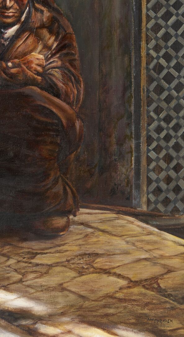 Lot 1056: Harry McCormick O/C Painting, The Blind Beggar