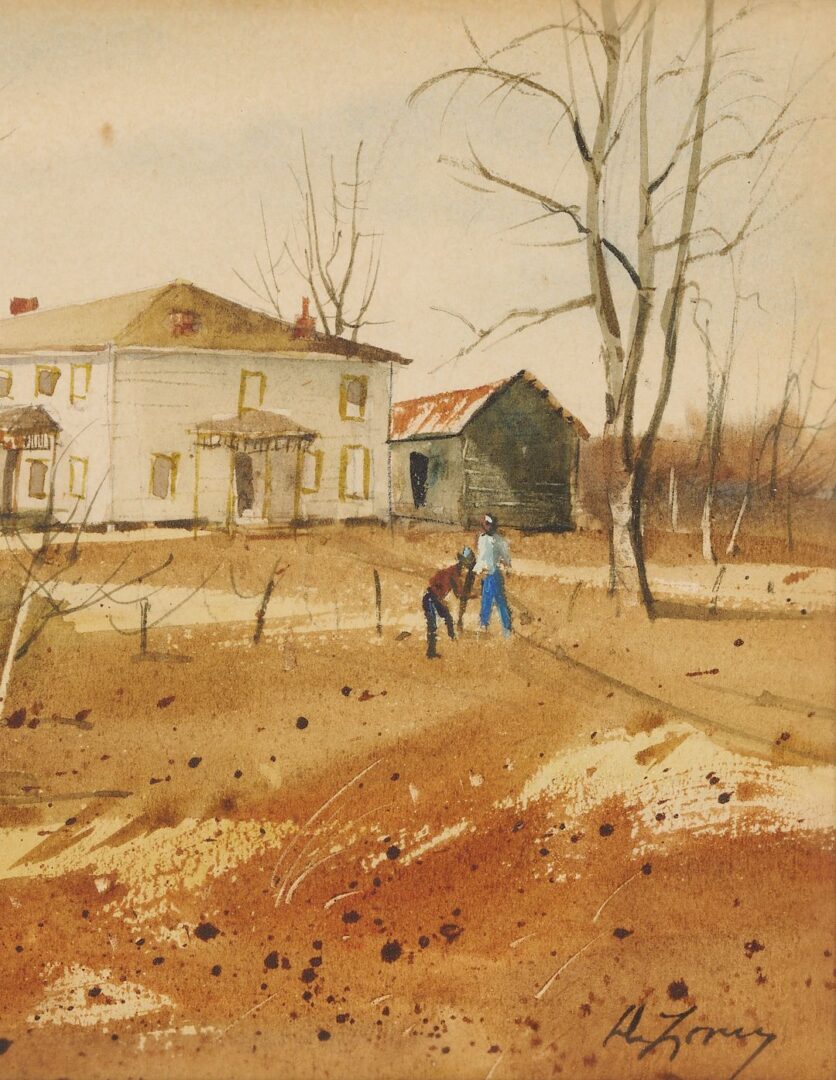 Lot 1058: Jack Deloney W/C Alabama Landscape Painting
