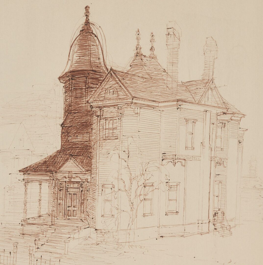 Lot 1059: 2 Carl Sublett Architectural Drawings of Historic Knoxville Houses