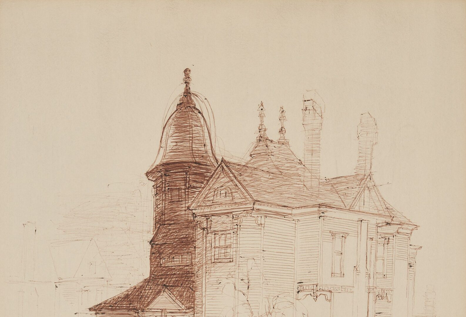 Lot 1059: 2 Carl Sublett Architectural Drawings of Historic Knoxville Houses