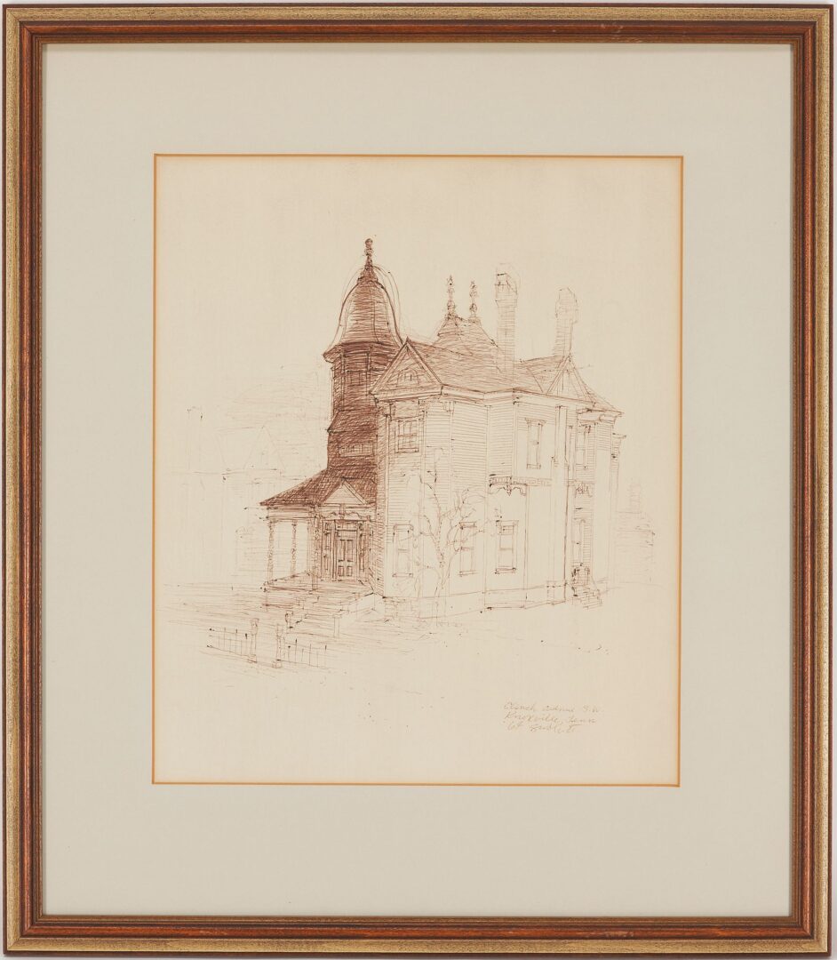 Lot 1059: 2 Carl Sublett Architectural Drawings of Historic Knoxville Houses