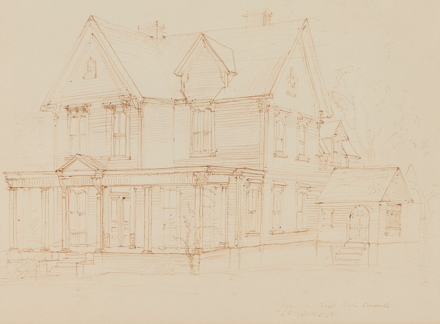 Lot 1059: 2 Carl Sublett Architectural Drawings of Historic Knoxville Houses