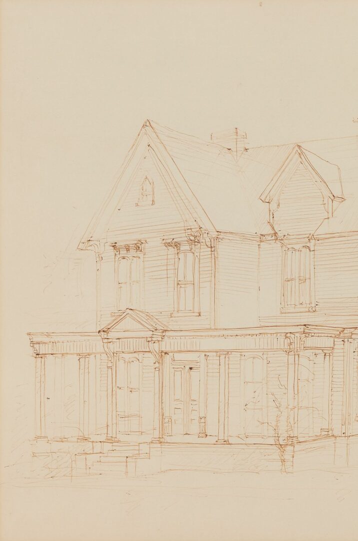 Lot 1059: 2 Carl Sublett Architectural Drawings of Historic Knoxville Houses