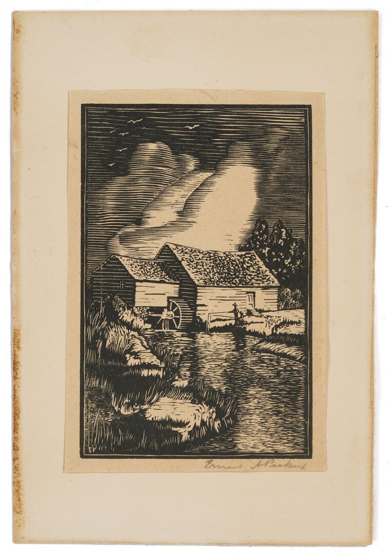 Lot 1061: 5 Ernest Pickup TN Woodblock Prints & Book