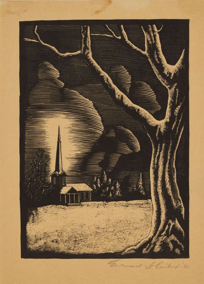 Lot 1061: 5 Ernest Pickup TN Woodblock Prints & Book