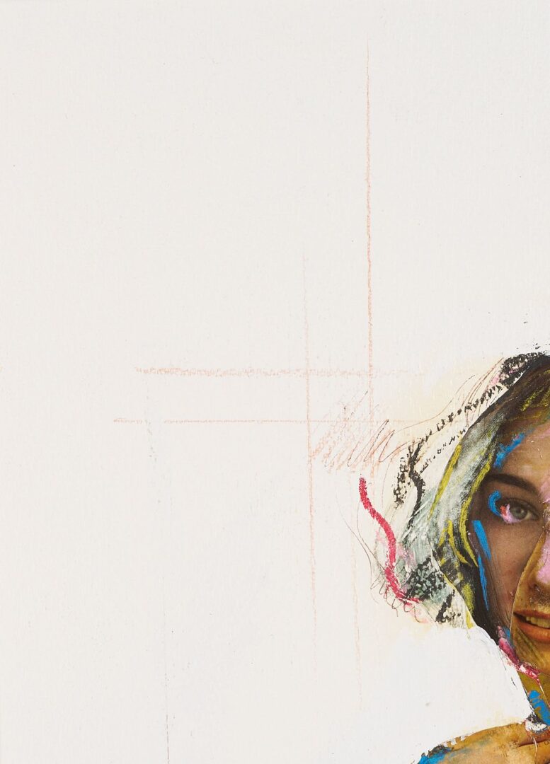Lot 1064: Jere Allen Modernist Mixed Media Collage Portrait
