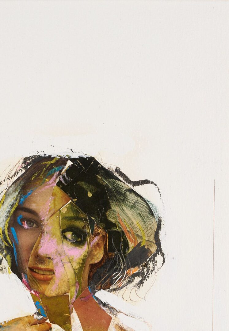 Lot 1064: Jere Allen Modernist Mixed Media Collage Portrait