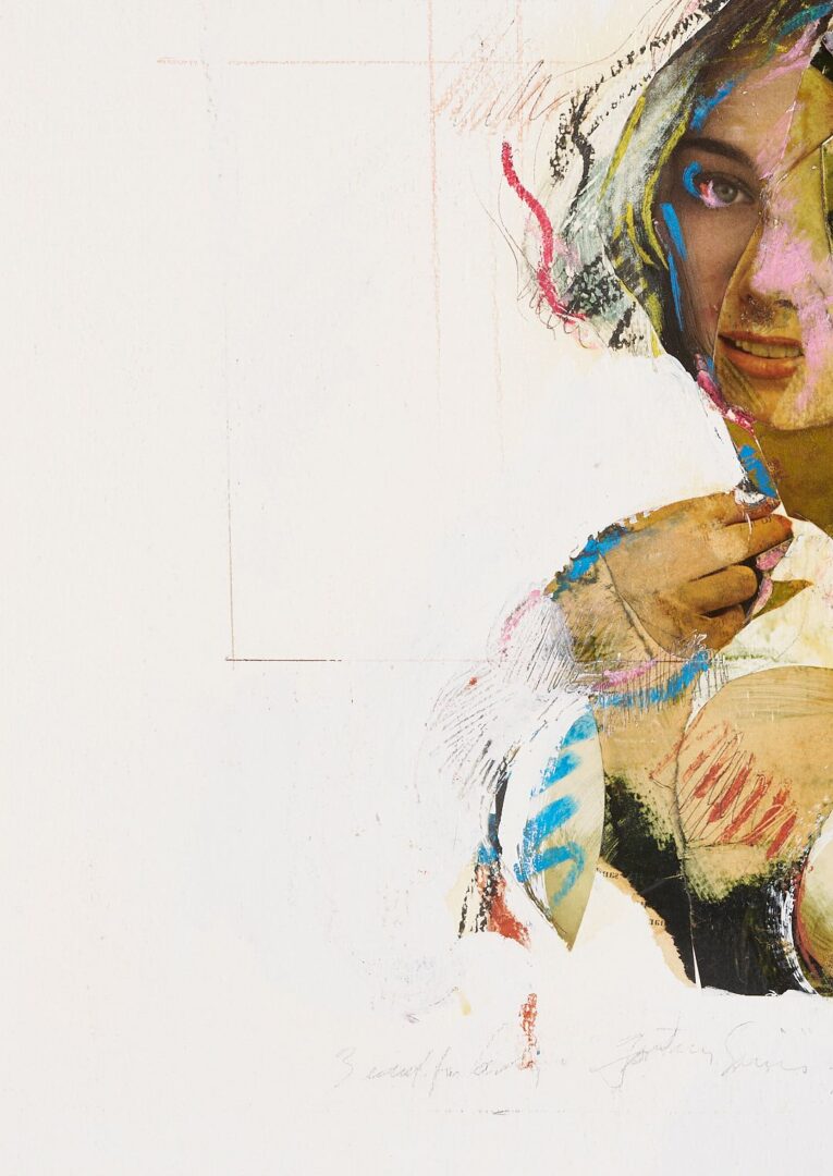 Lot 1064: Jere Allen Modernist Mixed Media Collage Portrait