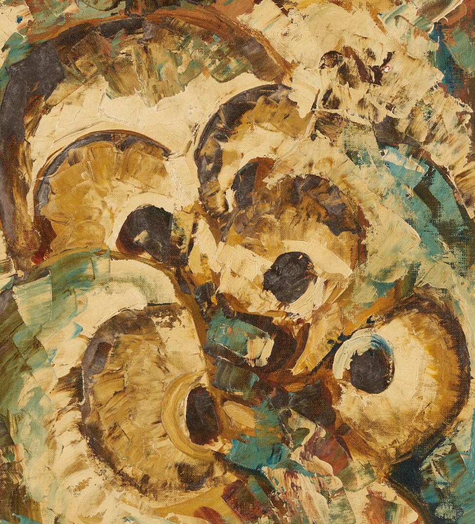 Lot 1065: Maggie Hartnett Exhibited Oil on Board, “Baby Owls”
