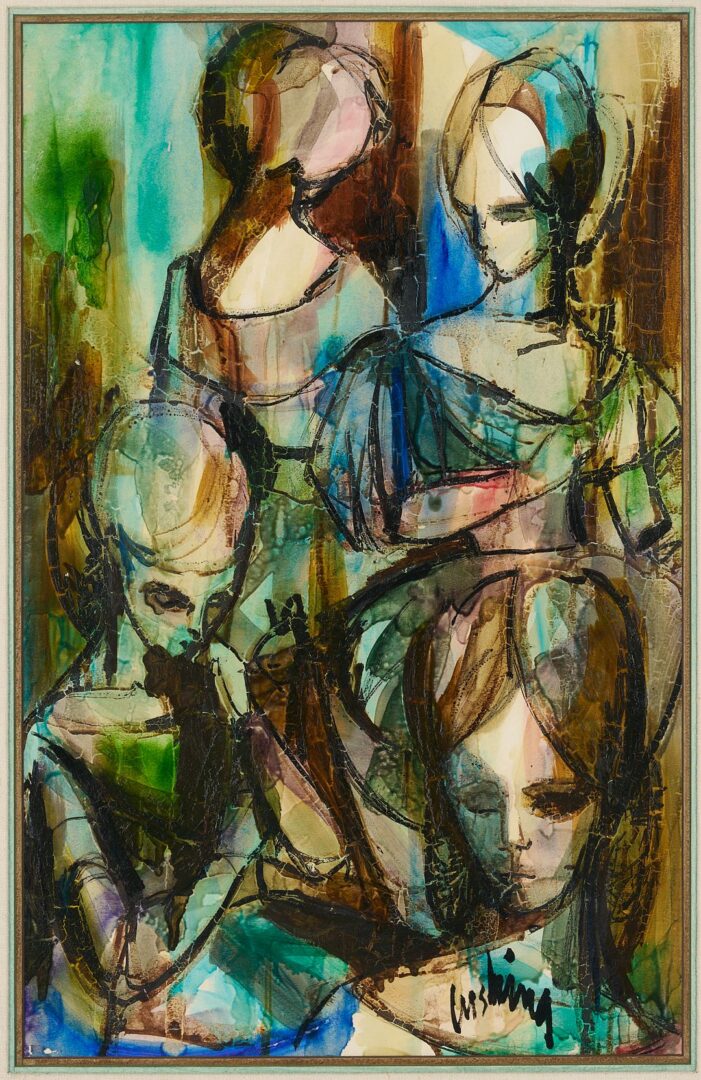 Lot 1066: Ann Cushing Gantz Mid-Century Expressionist Painting