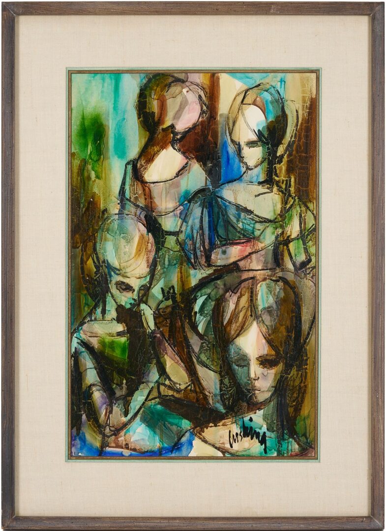 Lot 1066: Ann Cushing Gantz Mid-Century Expressionist Painting