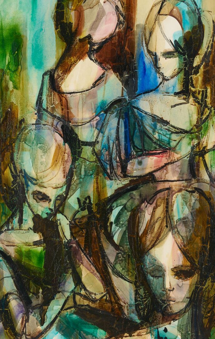 Lot 1066: Ann Cushing Gantz Mid-Century Expressionist Painting