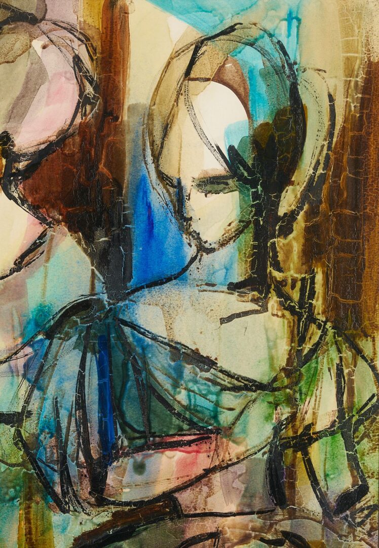 Lot 1066: Ann Cushing Gantz Mid-Century Expressionist Painting