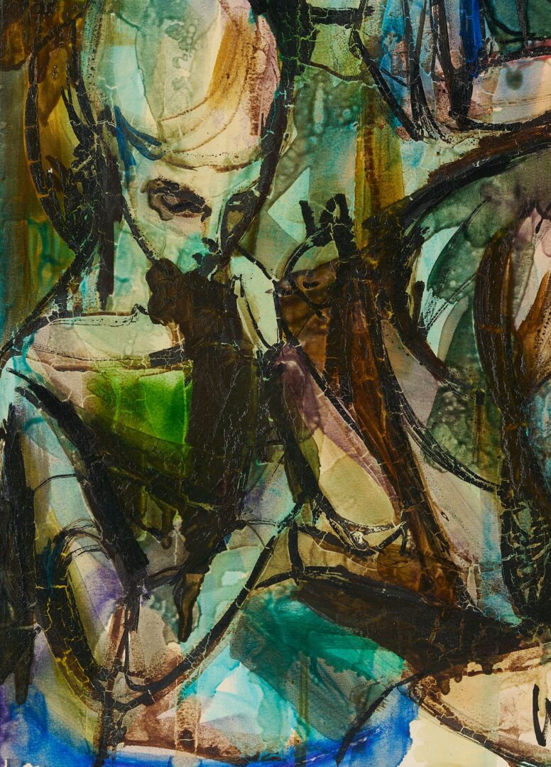 Lot 1066: Ann Cushing Gantz Mid-Century Expressionist Painting
