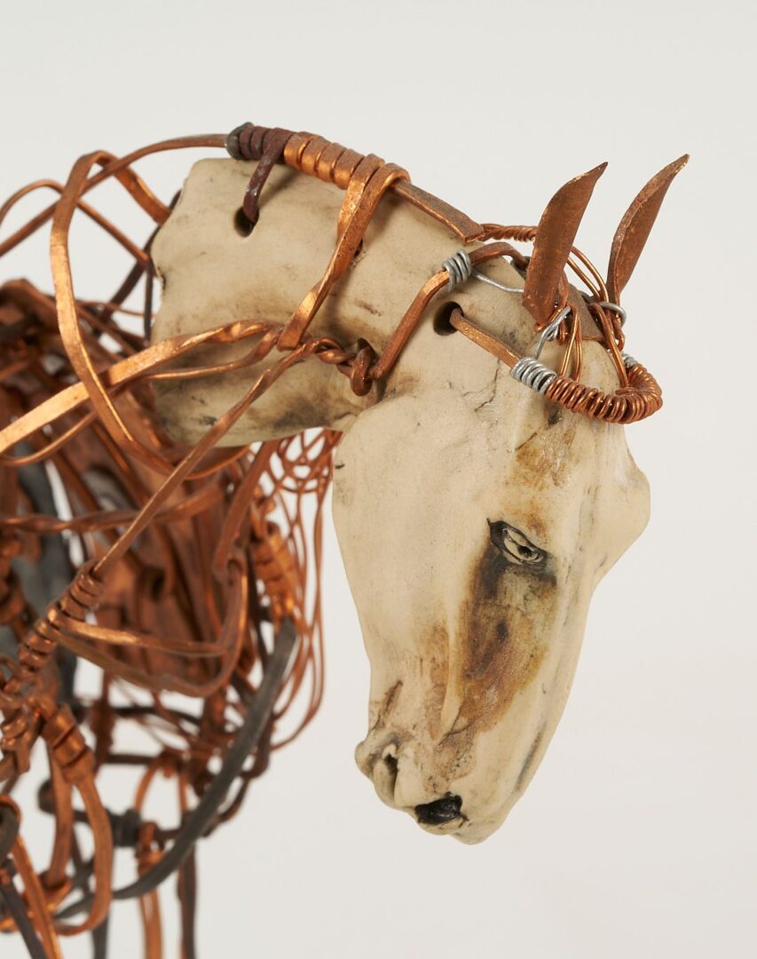 Lot 1067: Aggie Zed Ceramic & Metal Horse Sculpture