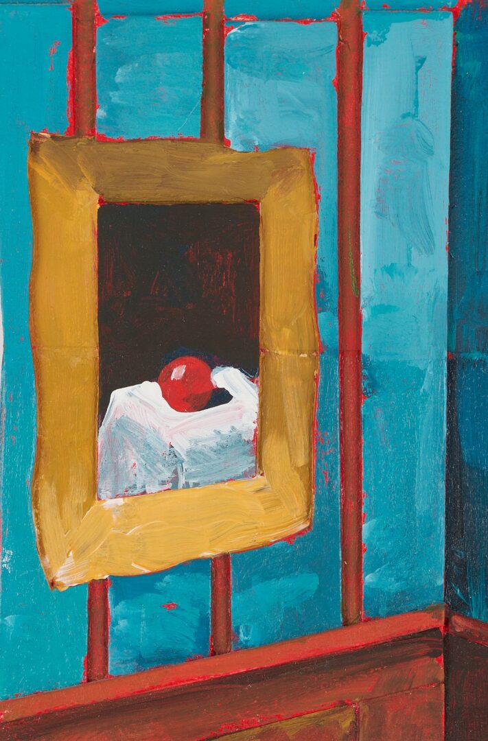 Lot 1069: Tom Pfannerstil Mixed Media, Red Chair