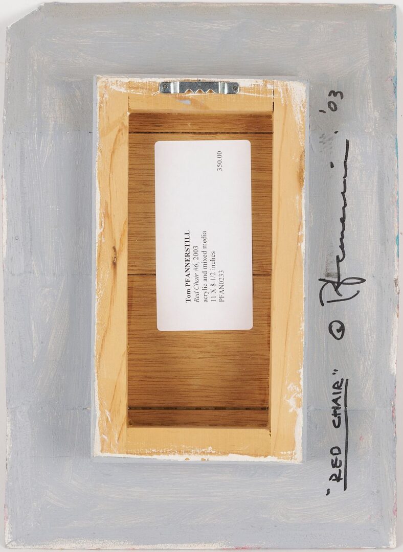 Lot 1069: Tom Pfannerstil Mixed Media, Red Chair