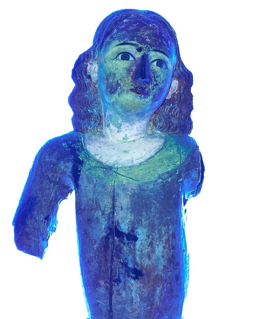 Lot 106: Spanish Colonial Carved St. Michael Figure