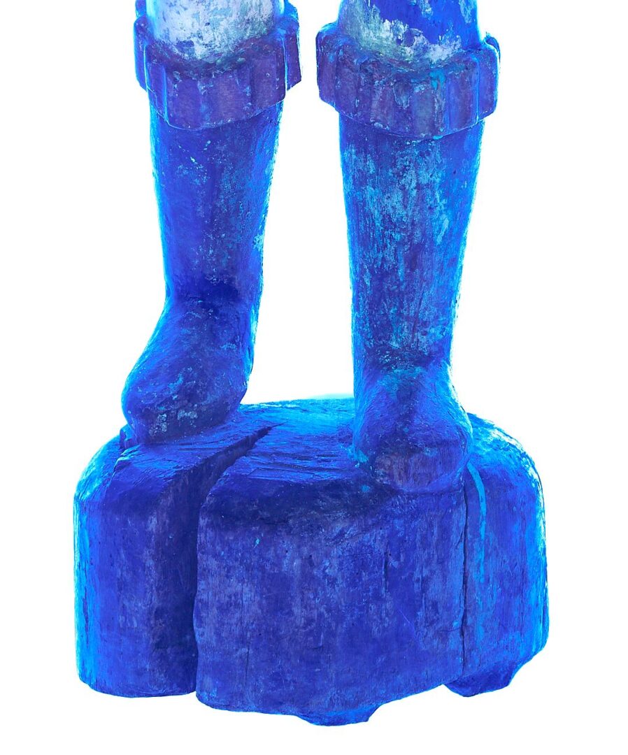 Lot 106: Spanish Colonial Carved St. Michael Figure
