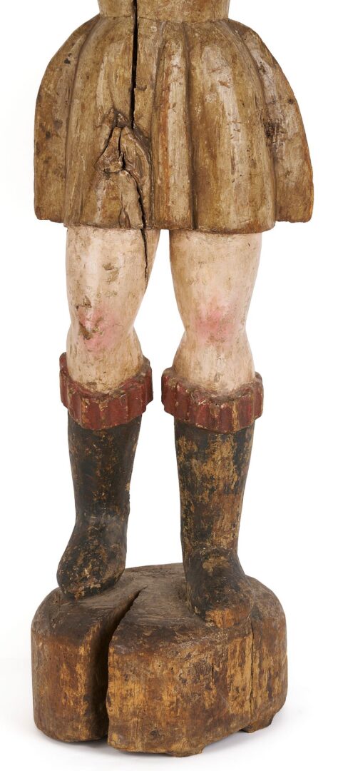 Lot 106: Spanish Colonial Carved St. Michael Figure