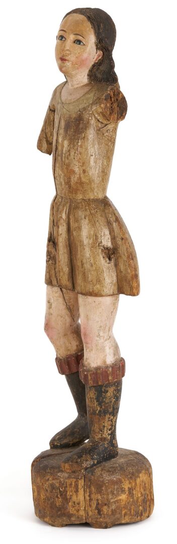 Lot 106: Spanish Colonial Carved St. Michael Figure
