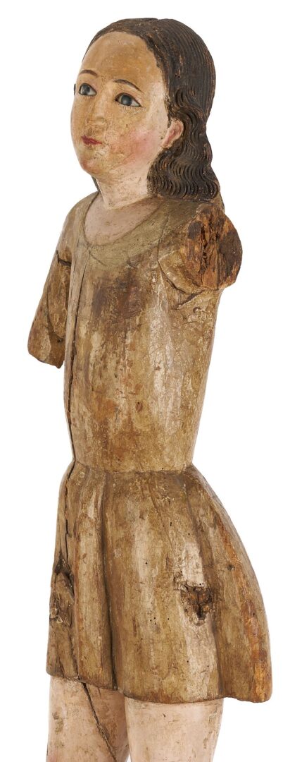 Lot 106: Spanish Colonial Carved St. Michael Figure