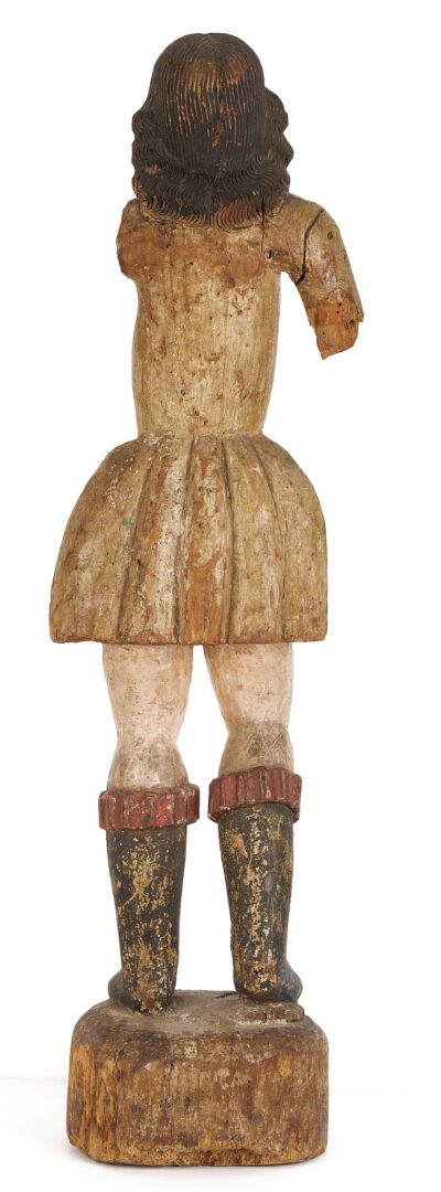Lot 106: Spanish Colonial Carved St. Michael Figure