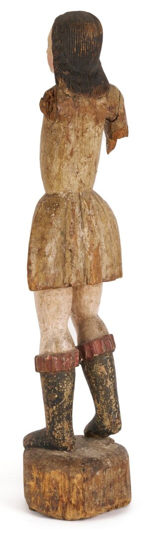 Lot 106: Spanish Colonial Carved St. Michael Figure